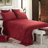 亲肤柔软裸睡加厚保暖纯色面珊瑚绒床单款紫色简约现代单件床单