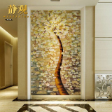欧式个性大型壁画墙纸 走廊玄关过道背景墙壁纸装饰画无缝 发财树