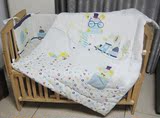 婴儿床上用品两件套 可机洗婴儿床加高床围 儿童床围被子套