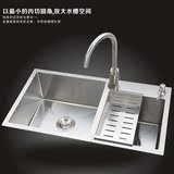 spyh樱花加厚4MM手工水槽双槽304不锈钢水槽厨房洗菜盆洗碗池套餐