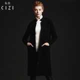 cizi2016冬装欧美高端双面羊绒大衣女中长款修身纯羊绒衫开衫外套