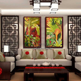 油画东南亚风格装饰手绘画现代家居客厅卧室热带植物挂画酒店壁画