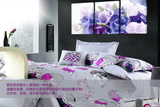 小清新浪漫紫花现代客厅装饰画婚房卧室床头沙发背景墙电表箱挂画