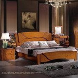 梵卓简约现代中式全实木双人床橡木1.51.8米卧室家具包送货安装