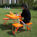 ABS塑料折叠桌 野餐桌中国平安展业桌 橙色户外折叠桌套装广告桌