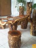 厂家直销天然原木老枣树根雕枣木树墩子实木墩子花架茶几凳子