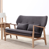 日式纯实木沙发双人单人白橡木沙发椅简约现代客厅棉麻 叁