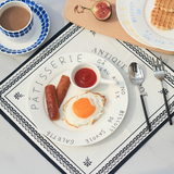 日式骨瓷平盘 陶瓷盘子 菜盘法文早餐盘北欧创意简约西餐蛋糕点盘