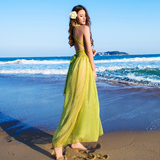 韩国修身显瘦雪纺连衣裙波西米亚海边度假沙滩裙长裙大码夏