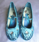 儿童冰雪奇缘艾莎/elsa公主鞋高跟 艾莎cos鞋 水晶鞋女童皮鞋凉鞋