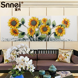 Snnei 创意立体装饰画 客厅花卉挂画三联画 床头无框画 兴旺