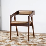 现代时尚餐厅椅子靠背带扶手实木批发家用整装成人美式乡村餐椅