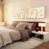 兰花卷卧室床头长幅装饰画 客厅油画布画芯 现代简约风格餐厅画