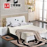 厂家直销 烤漆床 白亮光实木板式床 1.5米1.8米双人床