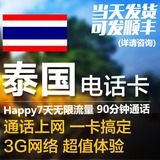 泰国电话卡Happy卡3/4G手机卡7天无限移动流量上网秒随身wifi租赁