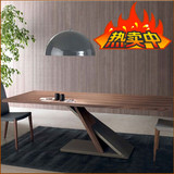 北欧书桌简约电脑桌铁艺实木餐桌设计师家具 创意工作台办公桌子