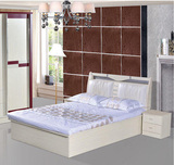 成都租房 自住实木颗粒板 皮床 1.5 1.8米双人板式床高箱液压床