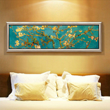 现代高档欧式美式客厅装饰画卧室横幅床头杏花挂画墙画壁画有框画