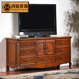 美式家具实木客厅小电视柜高款 欧式复古卧室电视机柜储物柜 特价