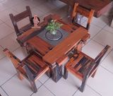 老船木客厅茶几 实木茶桌椅组合  仿古泡茶台方形茶几 特价CD-152