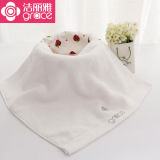 洁丽雅纯棉方巾 酒店白色加厚小毛巾 手帕 舒适吸水 单条装