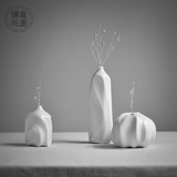 禅意花园素之美创意手工日式禅青釉陶瓷花器花瓶装饰花插花艺摆件