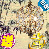 美式树枝水晶吊灯法式圆球个性灯饰欧式创意复古简约现代铁艺灯具