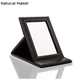 化妆刷Natural Maker便携 黑色 梳妆镜 可折叠 台式 化妆镜
