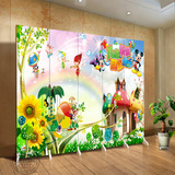 特价可爱卡通屏风隔断玄关幼儿园教室儿童房卧室可移动折叠背景墙