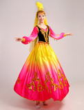新款女装新疆维吾尔族舞蹈演出服装少数民族舞台表演服成人连衣裙