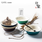 亿嘉创意日式陶瓷碗汤面碗蔬菜水果沙拉碗菜碗拉面碗家用餐具套装