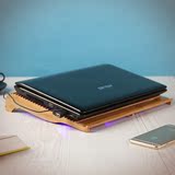 奔步科技创意楠竹环保笔记本散热器8个LED灯光效 散热底座支架