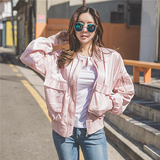 韩国代购正品进口女装2016春装新款短款宽松拉链棒球服夹克外套潮