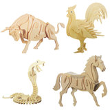 拼图玩具手工木质模型儿童益智男女孩6-7-8-10-12岁以上拼装动物