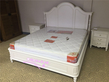 美式复古做旧实木床1.8米双人床现代简约地中海红橡木床白色1.5米