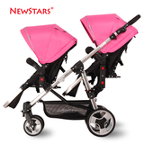 Newstars双胞胎婴儿推车前后可躺可坐高景观双胞胎宝宝双人手推车