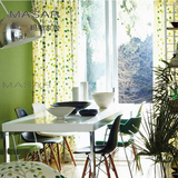 MASAR英国面料 定制窗帘 现代风格 北京实体店 纯棉 绿色小叶子