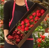 西安市鲜花店同城鲜花速递情人节生日鲜花礼物玫瑰花长方形礼盒
