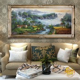 欧式山水风景纯手绘油画办公室壁炉客厅装饰画玄关挂画FJ2563别墅