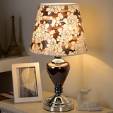 台灯卧室床头 欧式创意陶瓷台灯现代简约可调光 温馨装饰床头台灯