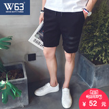 W63夏季运动短裤 男士休闲五分裤夏天修身5分中裤子青年潮沙滩裤