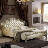 欧式床双人床真皮床实木床橡木床法式床美式床婚床深色新古典家具