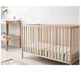辛格莱婴儿床实木无油漆欧式bb床蚊帐儿童床宝宝床榉木A