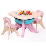 宝宝吃饭桌学习桌 家用儿童加厚桌椅套装组合 塑料小书桌子包邮