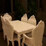欧式餐桌椅 新古典餐桌椅组合 酒店实木家具 长方形餐台 雕花餐椅