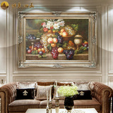 恒美手绘油画欧式古典静物水果JS140别墅客厅餐厅玄关壁画装饰画