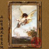欧式古典人物油画客厅玄关配画纯手绘天使装饰画高档正品挂画RW79