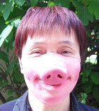 万圣节儿童化妆舞会表演半脸皮猪鼻子面具 搞笑猪八戒乳胶面具
