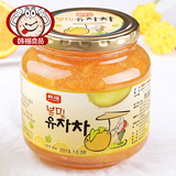 韩福10.2蜂蜜柚子茶1000g 韩国原装进口冲饮蜂蜜柚子果味茶包邮