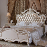 欧式床实木床韩式田园风格床仿古白公主床雕花法式双人床1.8米A88
